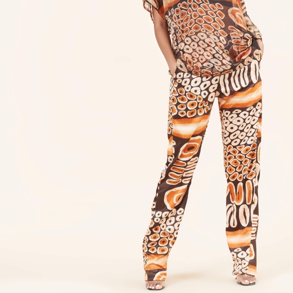 Beautiful African print high waisted silk pants
